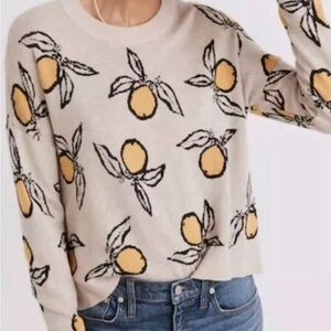 Madewell Tangerine Sketch Jacquard Sweater Women's Nwt Pullover